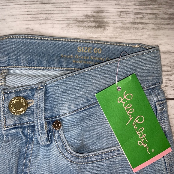 Lilly Pulitzer South Ocean Skinny Crop Jean 00 NWT - Picture 2 of 6